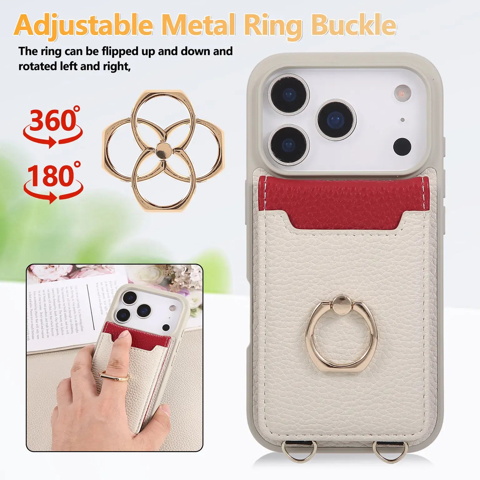 Cases & Covers Crossbody vertical cards solt ring holder wallet leather drawstring bag Case for iPhone 17 Pro Max
