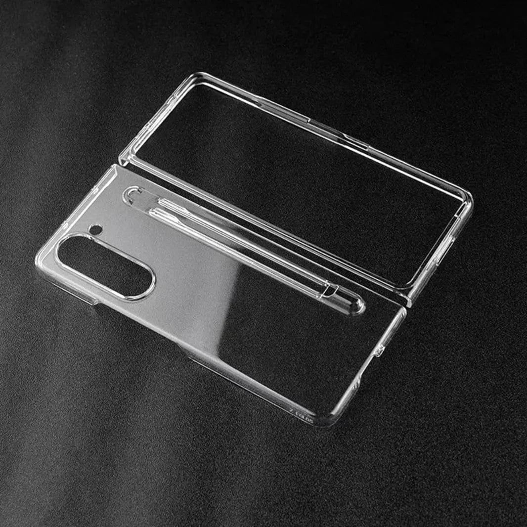 Crystal Clear Built-in Stylus Slot Hard PC Transparent Case with Pen for Samsung Z Fold7