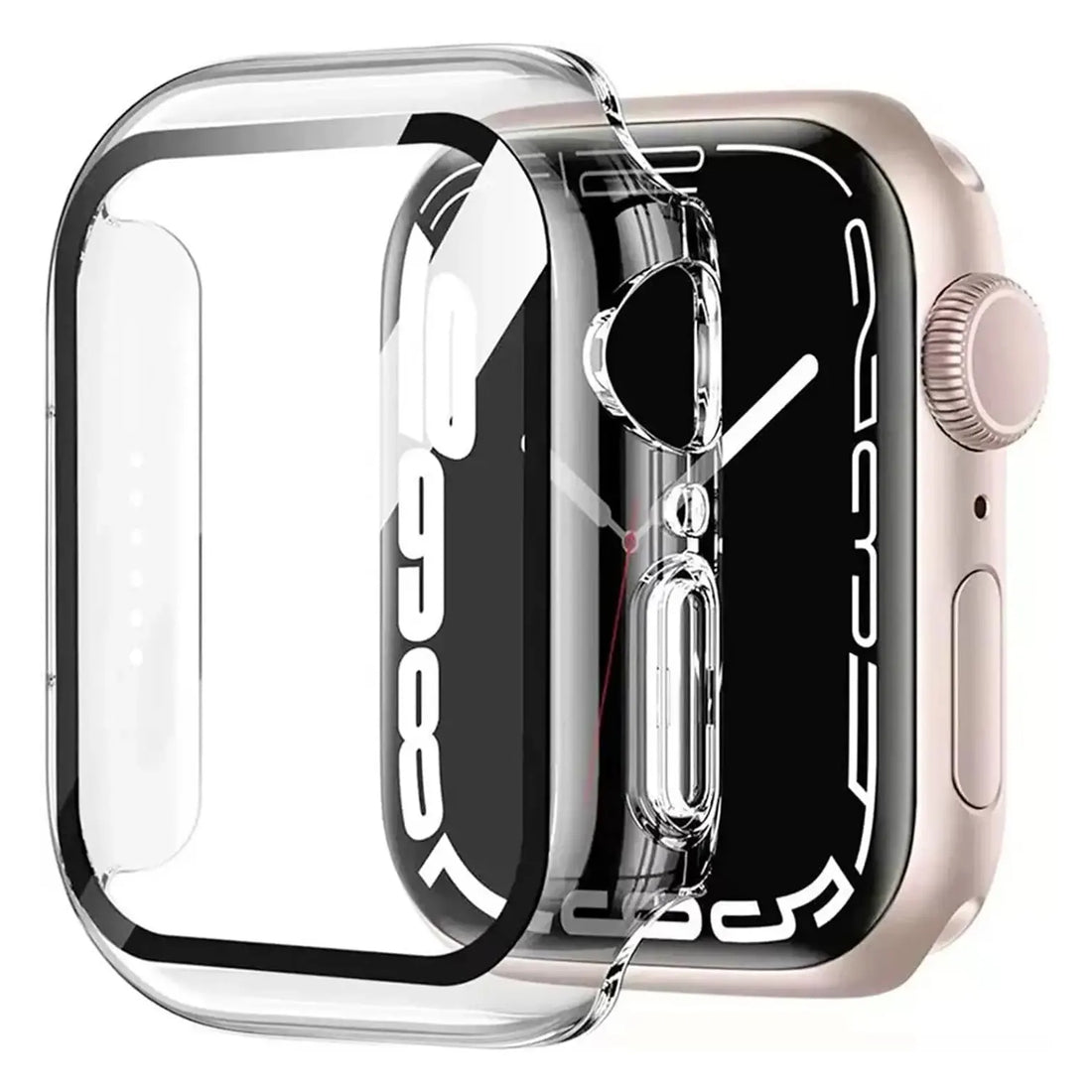 Crystal Clear in-build Glass Glossy Hard Cover for Apple Watch 42mm S10 | 42mm S11 KTSUIQV1G 8919504895680