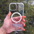 Cases & Covers for iPhone 15 Pro Max / Clear Crystal Clear Magnetic MagSafe Case With Metal KickStand Cover iPhone