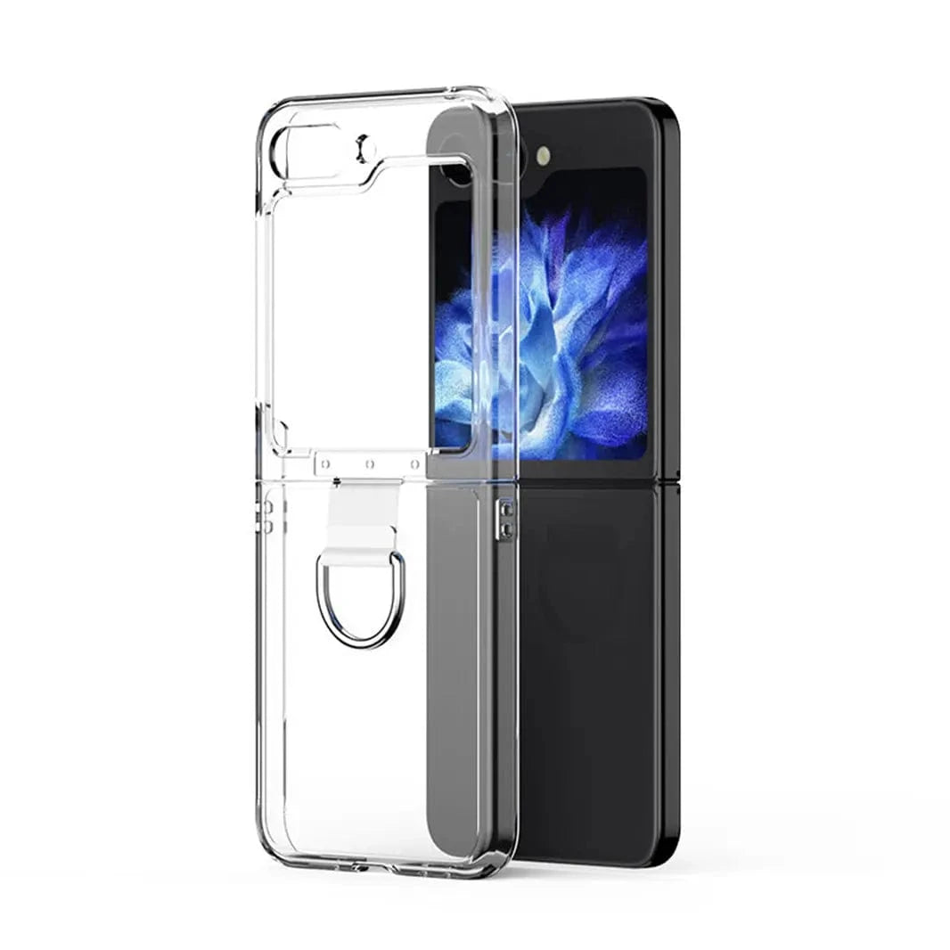 Crystal Clear PC PVC Ring Case for Samsung Z Flip5