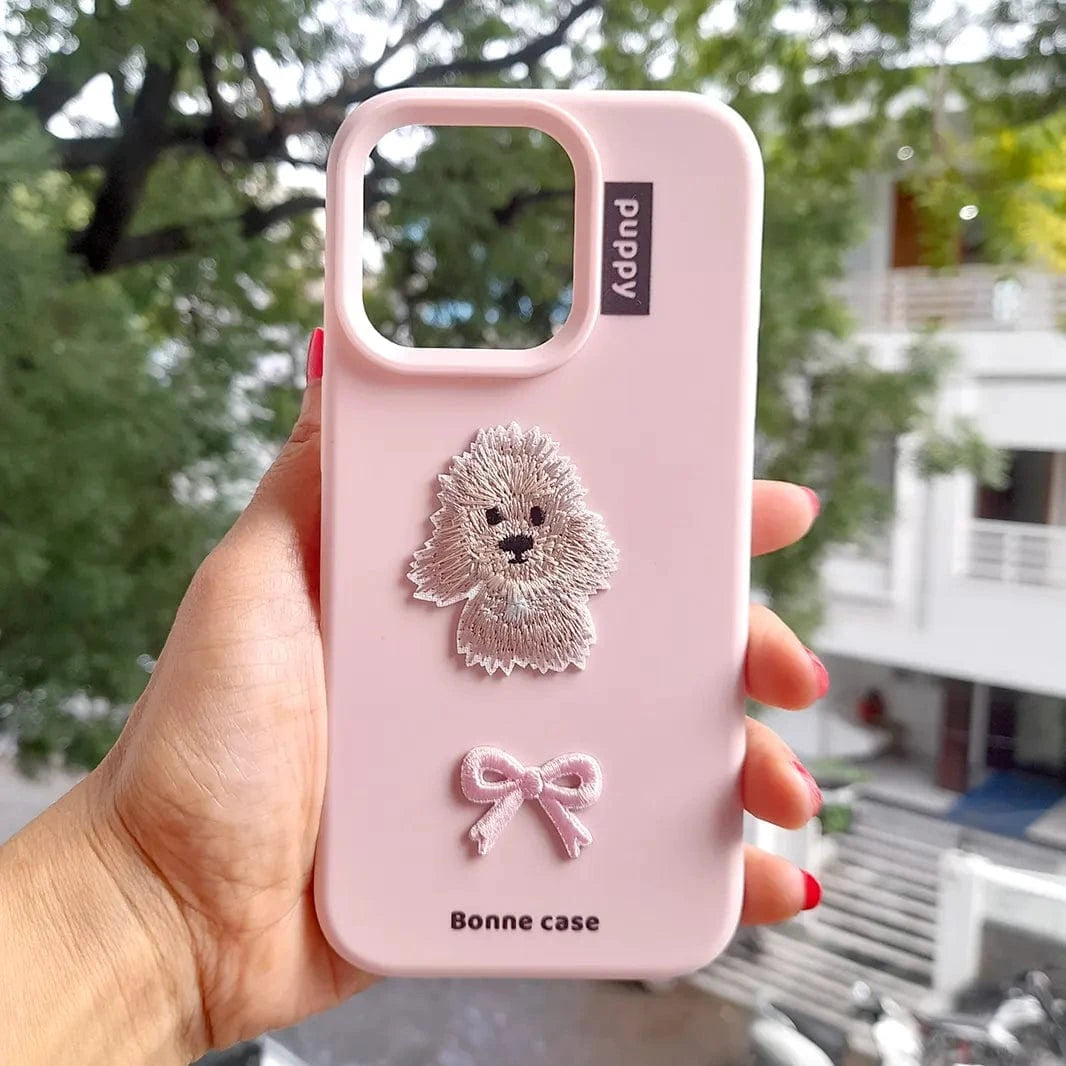 Cute 3D Embroidery Silicone TPU Case for iPhone 16 Pro Max