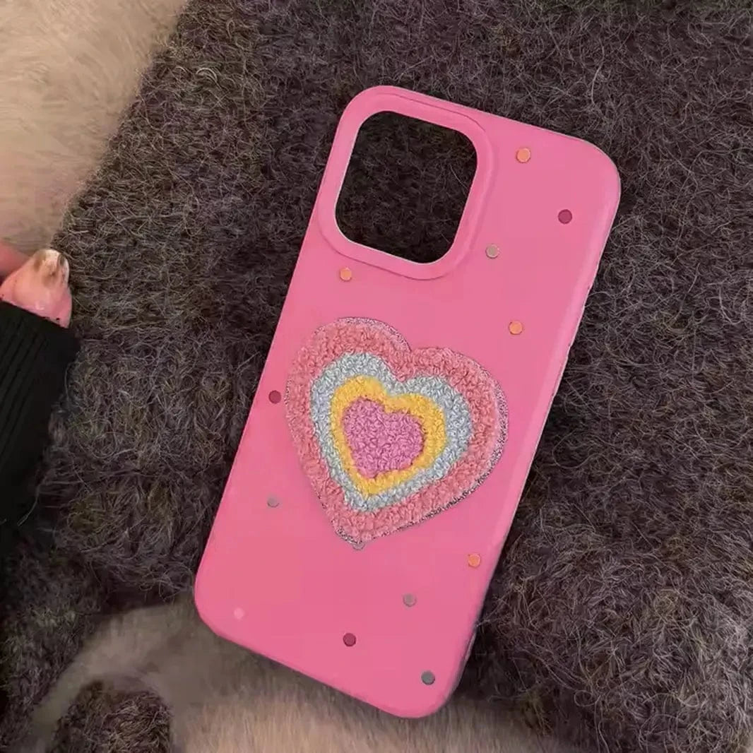 Cute 3D Embroidery Silicone TPU Case for iPhone 16 Pro Max