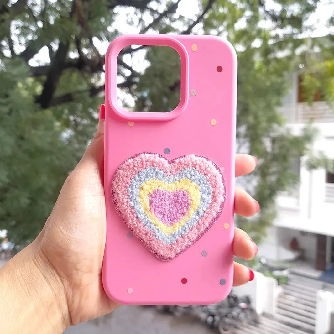 Cute 3D Embroidery Silicone TPU Case for iPhone 16 Pro Max