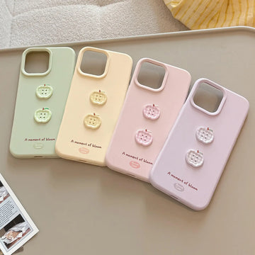 Cute 3D Pattern Buttons Silicone TPU Case for iPhone 17 Pro Max