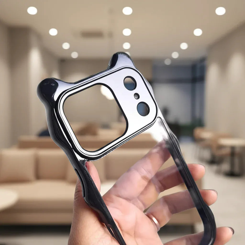 Cases & Covers Cute Bear Ear Soft Edge Back Hard Case for iPhone 17 Pro Max