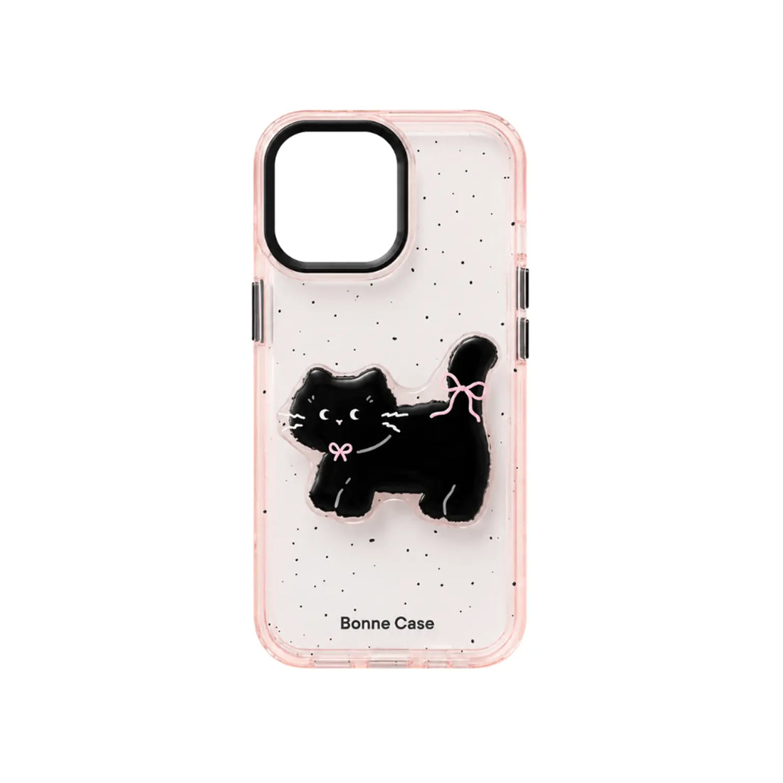 Cute Cat design transparent pink stylish TPU Soft Back Case for iPhone 15 KTSUSGBPV 8975855386529