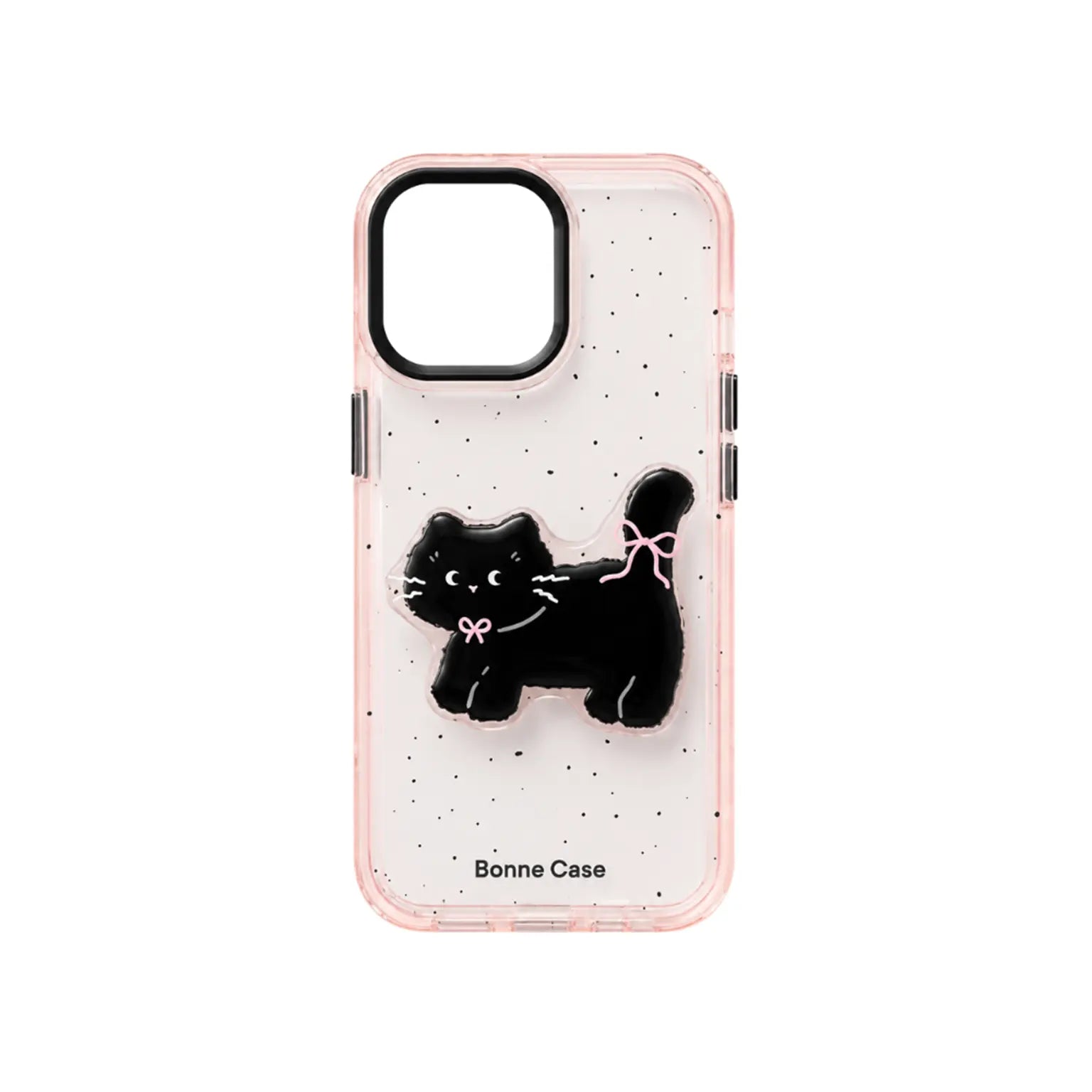 Cute Cat design transparent pink stylish TPU Soft Back Case for iPhone 15 KTSUSGBPV 8975855386529