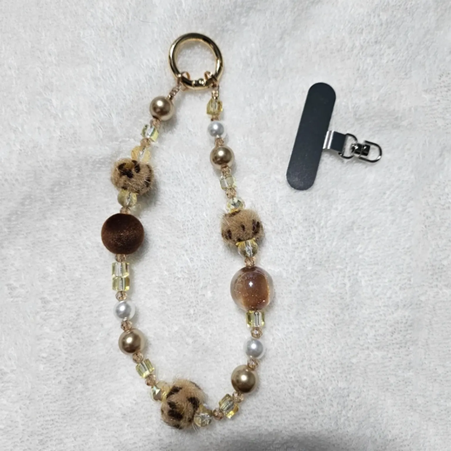 Cute Pendant Key Chain Fluffy Ball Bead Mobile Phone Chain Anti-Lost Lanyard Bag Charm Gift KTSUZHA8T 8948071567089
