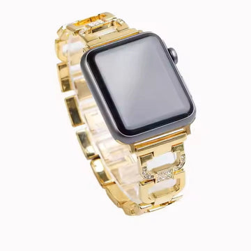 Gold D Shape Chain link Metal Band for Apple Watch 42 | 44 | 45 | Ultra 49 | 46mm S10 Watch Bands