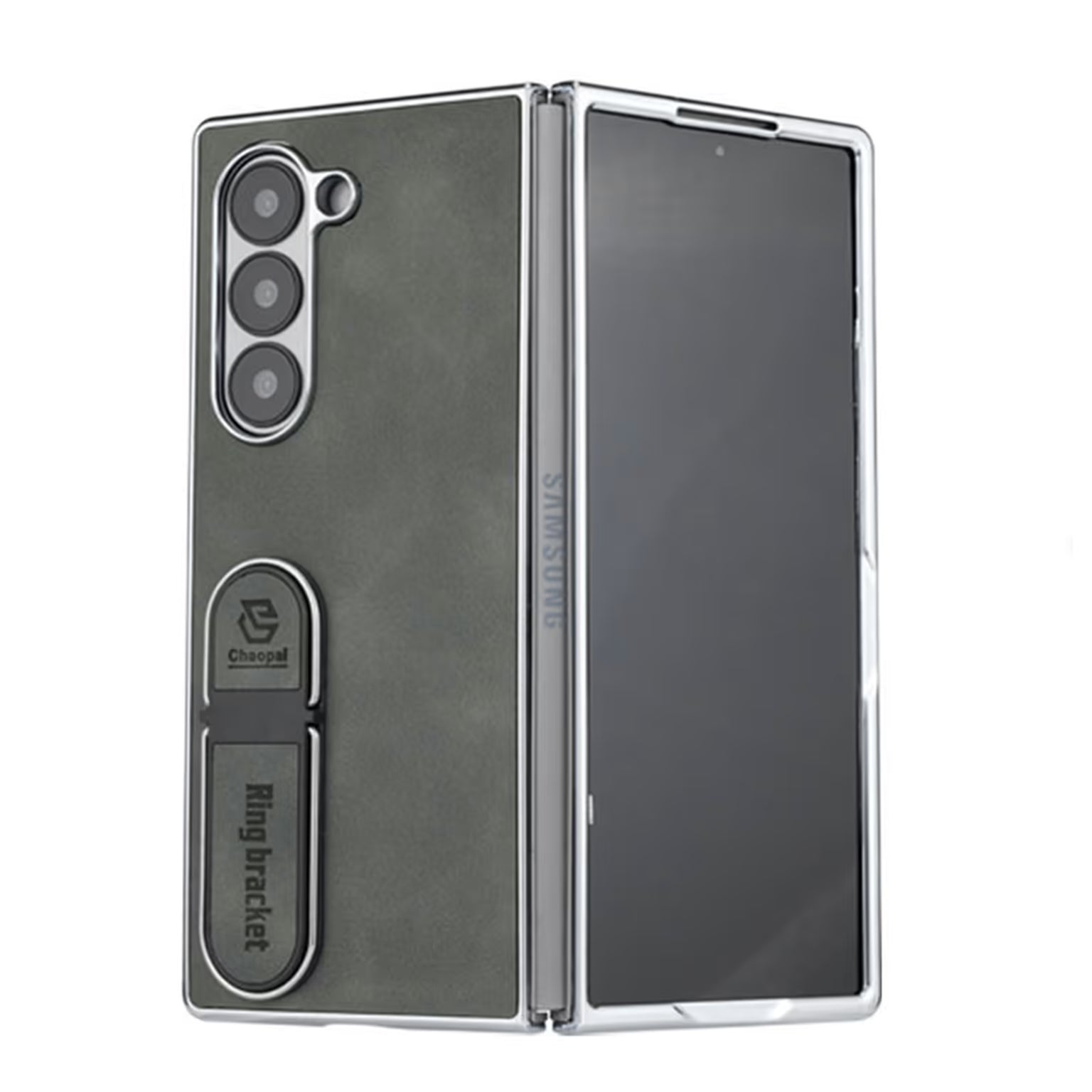 Invisible Kickstand Leather Texture Phone Case for Samsung Z Fold7