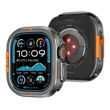 Rugged Protective Metal Bumper with Back Cover for Apple Watch Ultra 49mm
