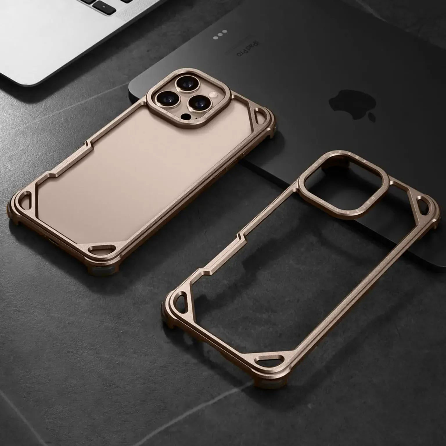 Aluminum Alloy Frameless Hollow Frame Case for iPhone 16 Pro