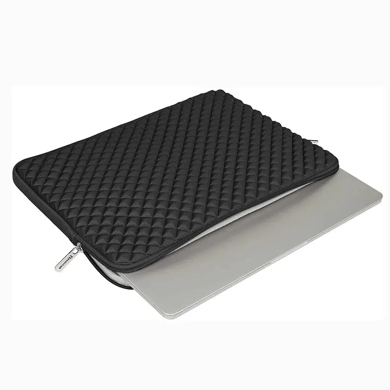 Bags Sleeves for Up to 11 inch Laptop / Black Diamond Neoprene Padded Fluffy Zipper Bag for MacBook | Laptop
