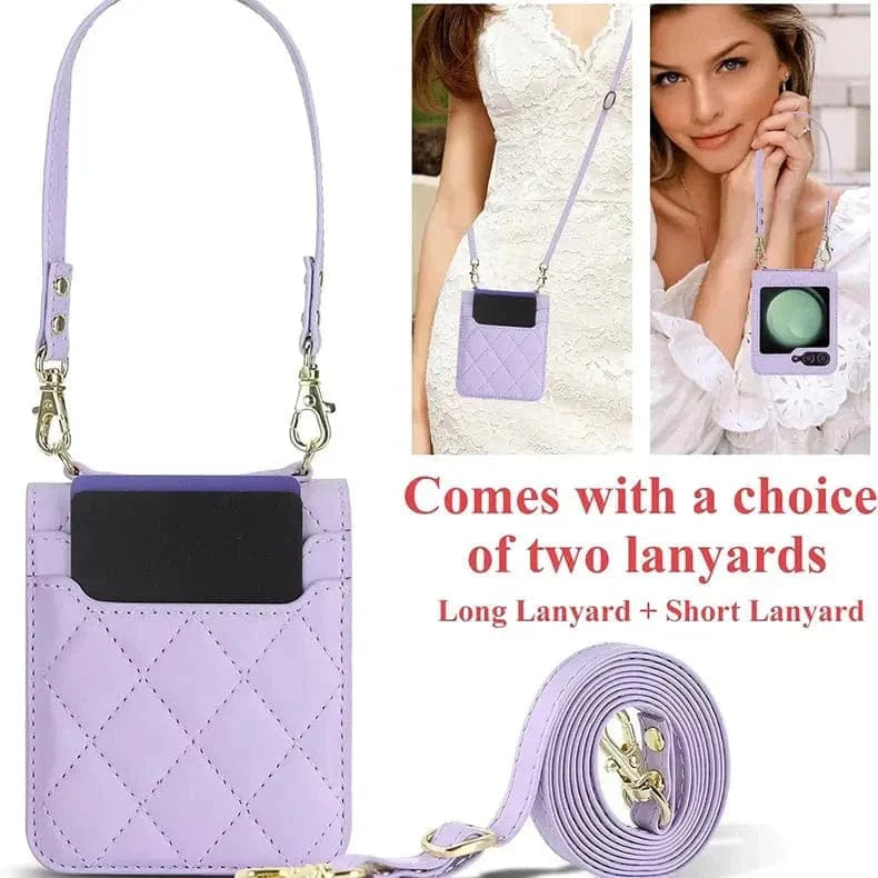 ktusu Generic Cases & Covers Diamond Style PU Leather Hinge Protection Case for Samsung Z Flip6