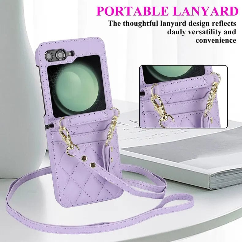 ktusu Generic Cases & Covers Diamond Style PU Leather Hinge Protection Case for Samsung Z Flip6