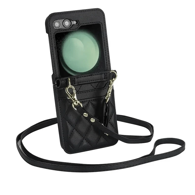 Diamond Style PU Leather Hinge Protection Case for Samsung Z Flip6