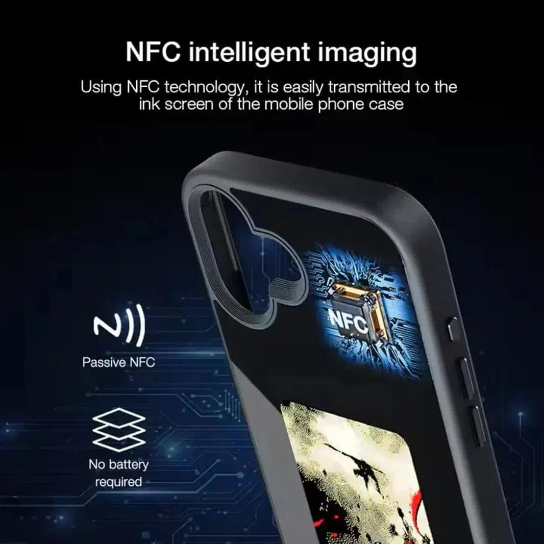 DIY E-Ink NFC Transmission PC Hard Case for iPhone 15 Pro Max