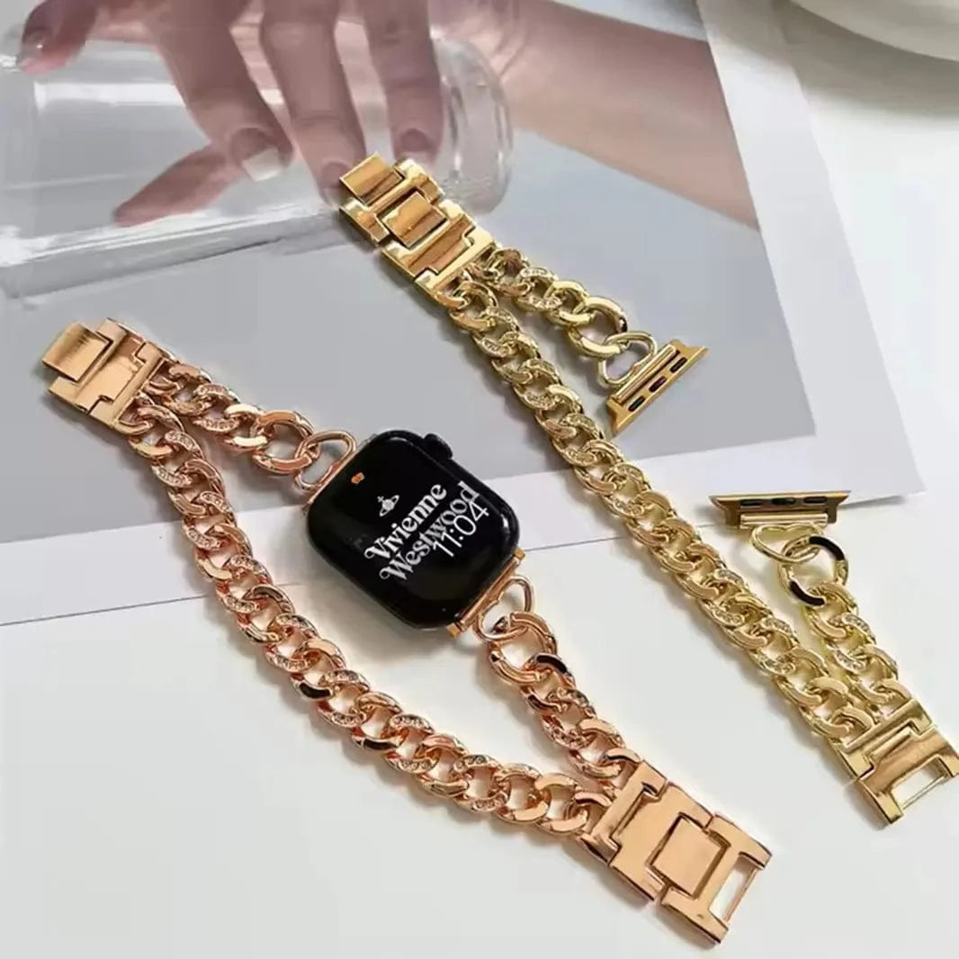 Double Row Denim Chain Bracelet for Apple Watch 42 | 44 | 45 | Ultra 49 | 46mm S10