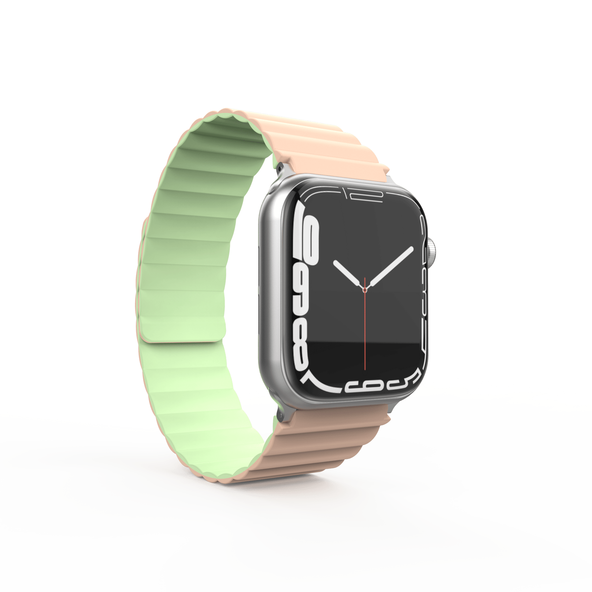 Soft Peach Green Double Sided Wearable Silicone Magnetic Loop Bands for Appe Watch 38 | 40 | 41 | 42mm S10 Watch Bands