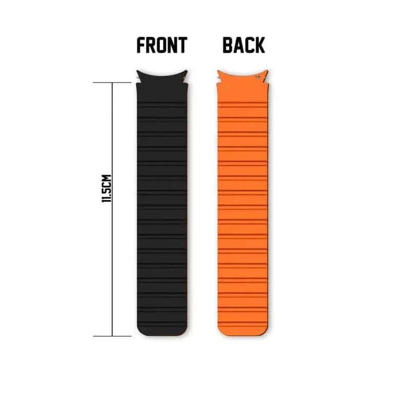 Black Orange / Dual Color Dual Color Magnetic Silicone Loop for Samsung Watch 4 | 5 | 6 | 7 Watch Bands
