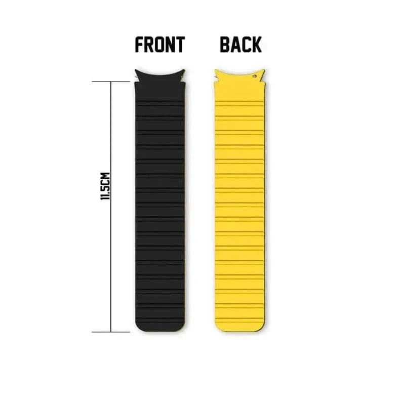 Black Yellow / Dual Color Dual Color Magnetic Silicone Loop for Samsung Watch 4 | 5 | 6 | 7 Watch Bands