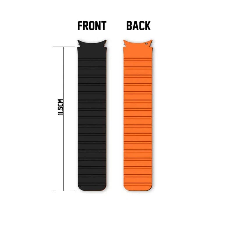 Straps & Bands for Samsung Watch 4 (44mm) / Dual Color / Black Orange Strong Magnetic Smooth Silicone Watch Band for Samsung Galaxy Watch