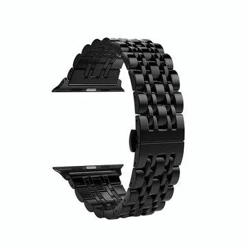 Straps & Bands for 42mm | 44mm | 45mm | Ultra 49mm / Matte Black Apple Watch Stainless Steel Metal Link Bracelet Chain Strap