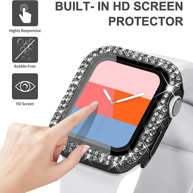 Cases & Covers for Dual Rhinestone Frame  Built-in Glass Case for Apple Watch