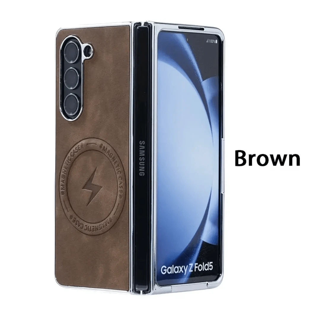 ktusu Generic Cases & Covers Electroplated Magnetic Charging Compatible Case for Samsung Z Fold7 Brown