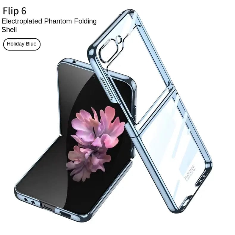 Cases & Covers for Samsung Z Flip6 / Gold Electroplating Frame Crystal Clear Hard Phone Case for Samsung Z Flip