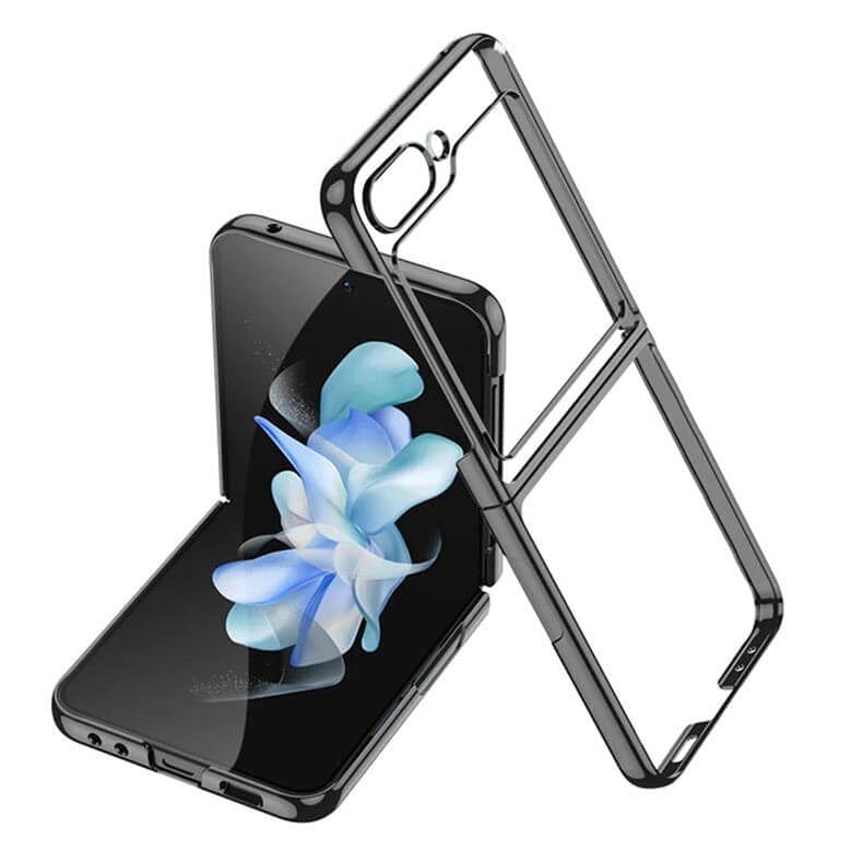 ktusu Generic Cases & Covers Electroplating Frame Transparent Case for Samsung Z Flip5 Black