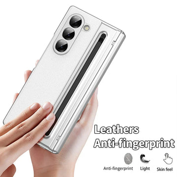 Cases & Covers Electroplating Leather Texture Case With Pen Slot for Samsung Z Fold7