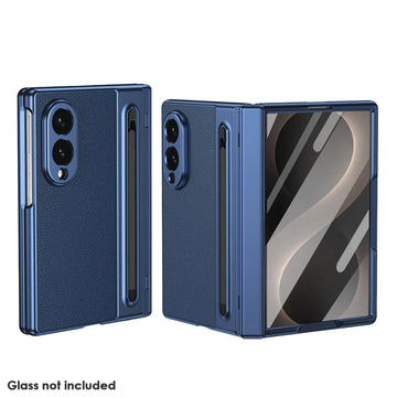 Electroplating Leather Texture Case With Pen Slot for Samsung Z Fold8 KTSU15AO0 8971798254116