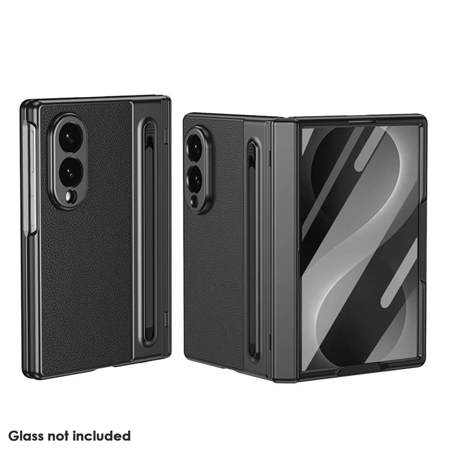 Electroplating Leather Texture Case With Pen Slot for Samsung Z Fold8 KTSUWT0S4 8940626709739