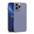 Cases & Covers for iPhone 12 / Purple Electroplating Leather Texture TPU Edge Hard Phone Case for Apple iPhone