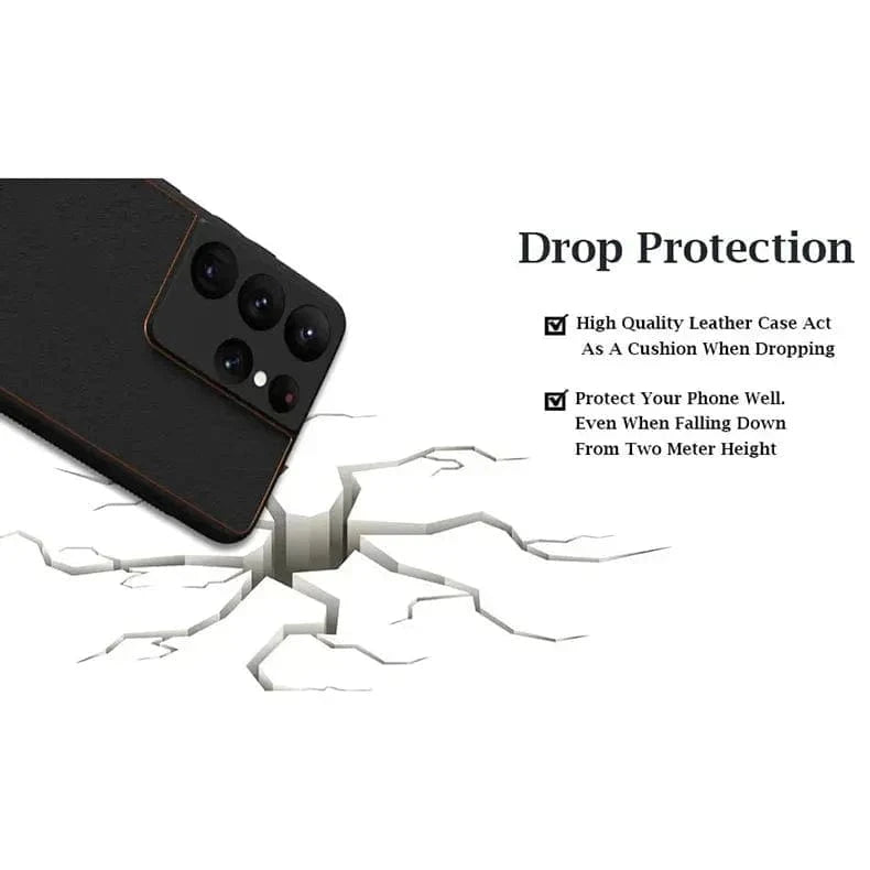 Electroplating PU Leather TPU Edge Hard Case for Samsung s20 Plus