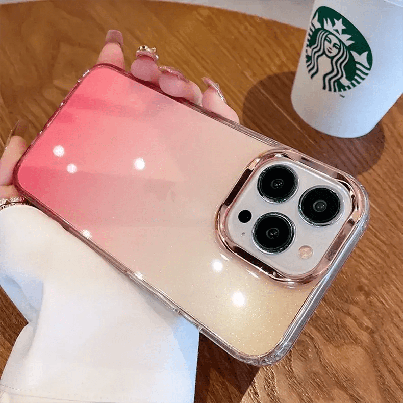 Cases & Covers for iPhone 14 / Gradient Pink Fashion Bling Glitter Phone Back Case Cover For Apple iPhone