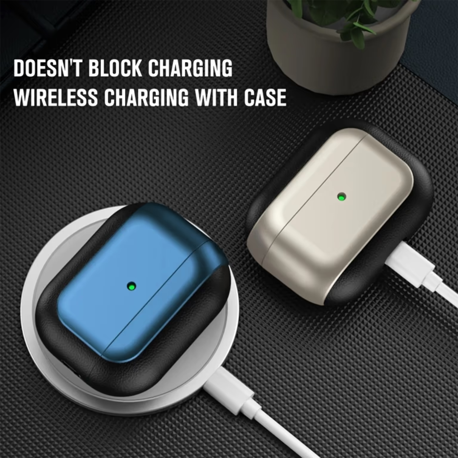 Litchi Leather Texture Fall Prevention Earphone Cover with Lanyard for Airpods Pro | Pro 2