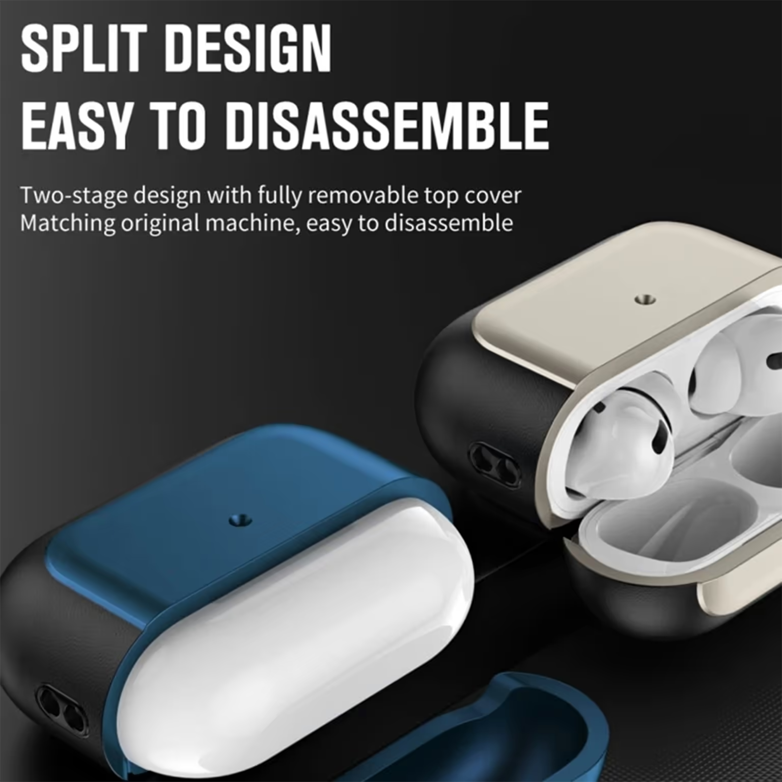 Litchi Leather Texture Fall Prevention Earphone Cover with Lanyard for Airpods Pro | Pro 2