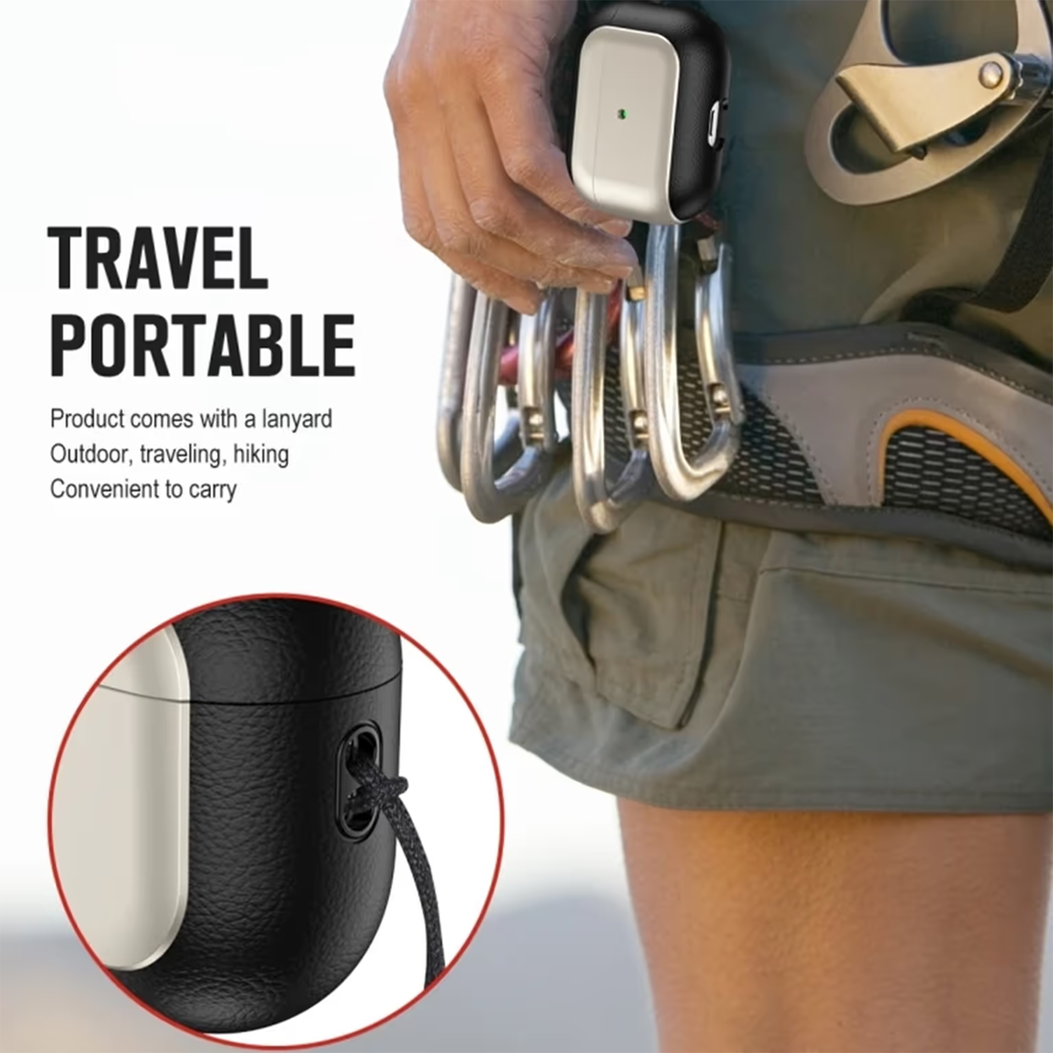 Litchi Leather Texture Fall Prevention Earphone Cover with Lanyard for Airpods Pro | Pro 2