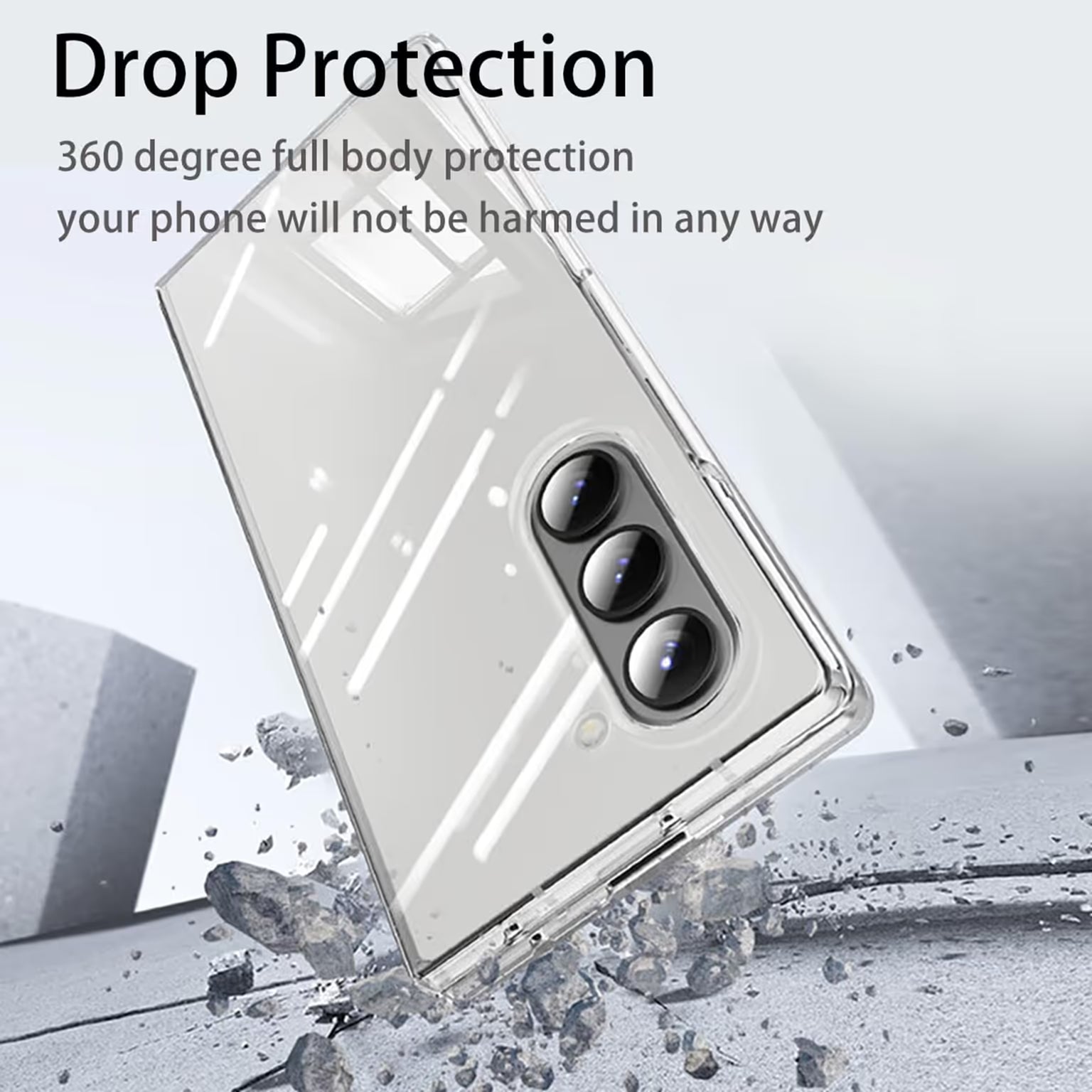 Crystal Clear Transparent Hard Case with Hinge Protection for Samsung Z Fold6