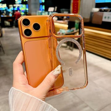 Bling Rhinestonet Glitter Magnetic Magsafe Transparent Case for iPhone 17 Pro Max