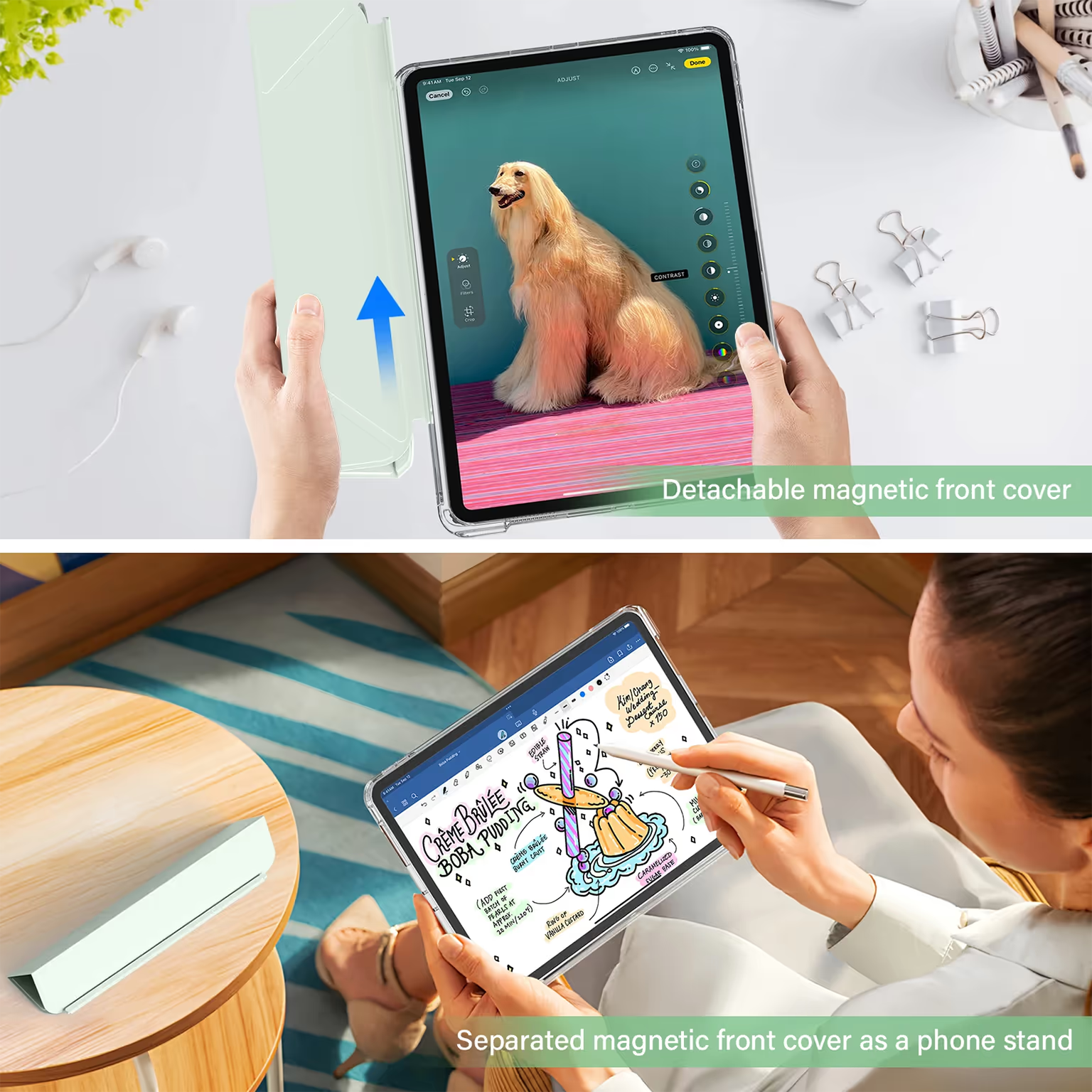 Cases & Covers Multifold Slim Soft Touch Leather Texture TPU Smart Cover for iPad Air 4 | Air 5 M1 (10.9 inch) | Air 6 M2 | Air 7 M3 (11 inch)