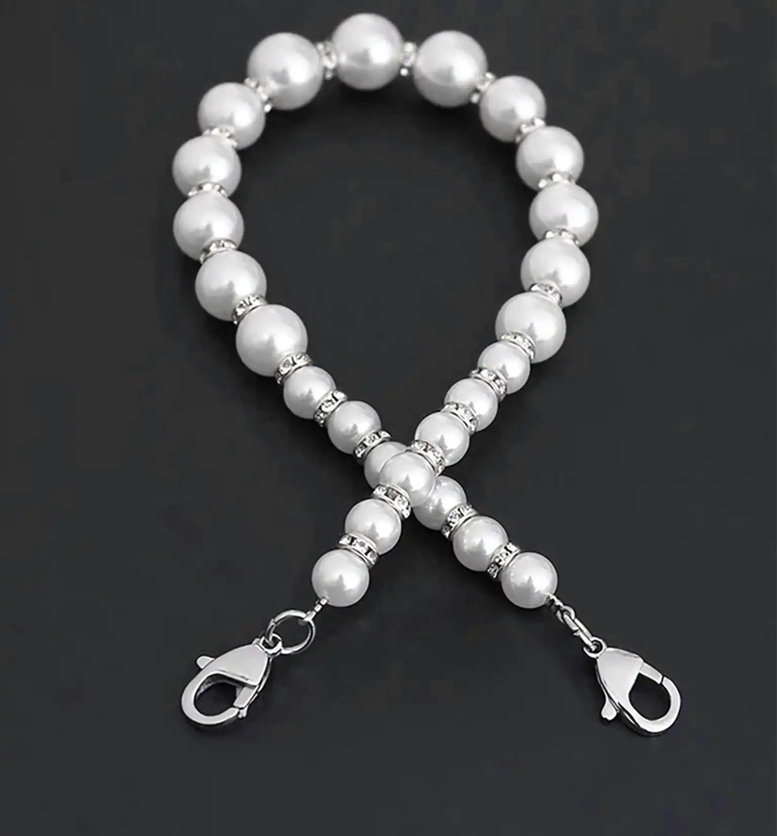 Short Wrist Pearl Beaded Mobile Phone Lanyard