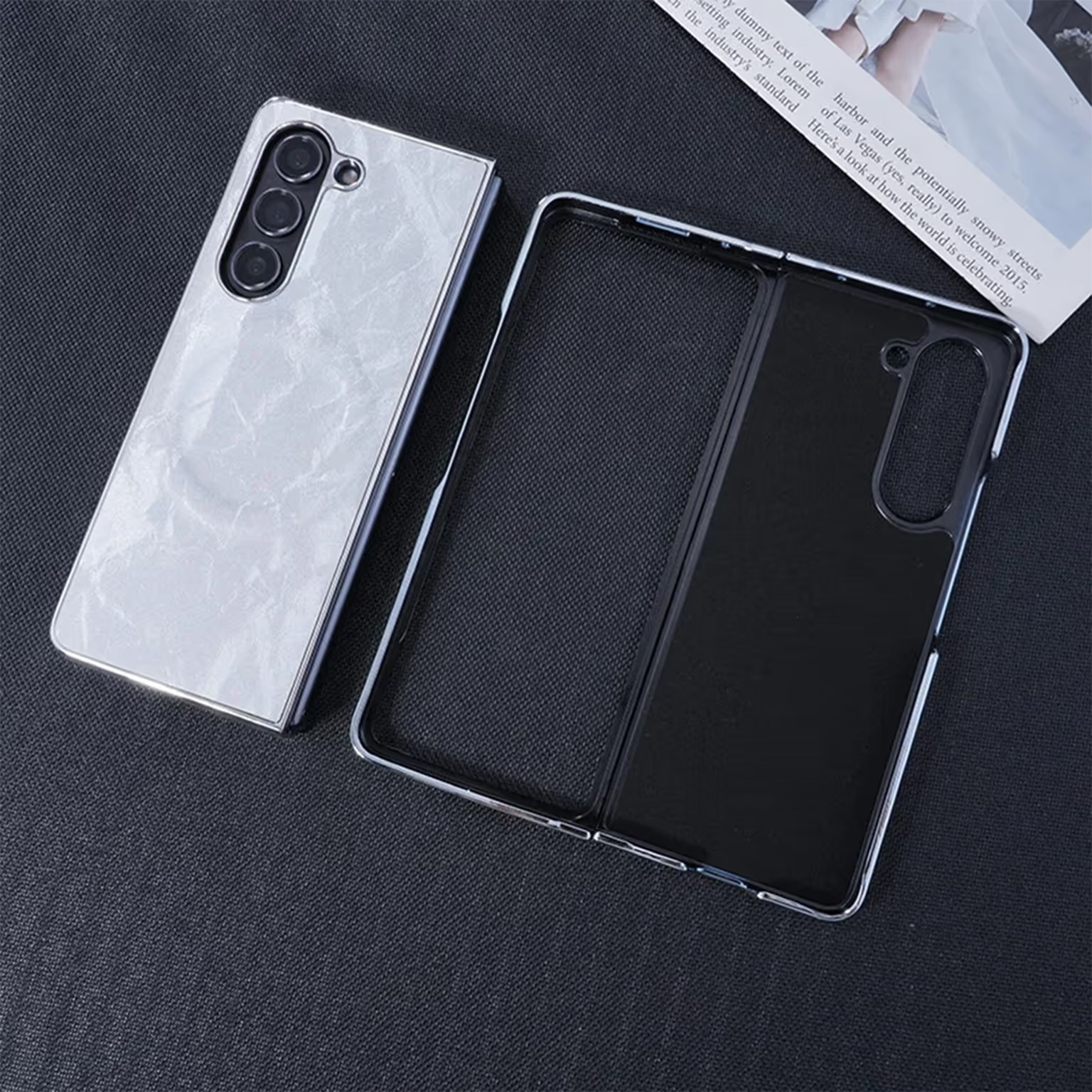 Garrett Texture Wireless Charging Magnetic Phone Case for Samsung Z Fold7