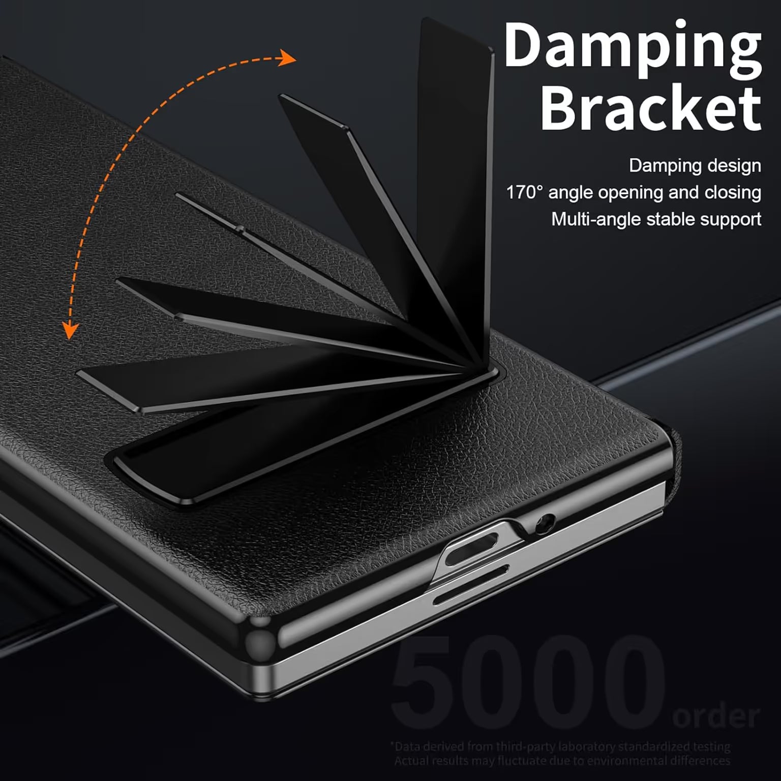 Leather Texture Maghetic Flip Folding Bracket Case With Hinge Protection for Samsung Z Fold6