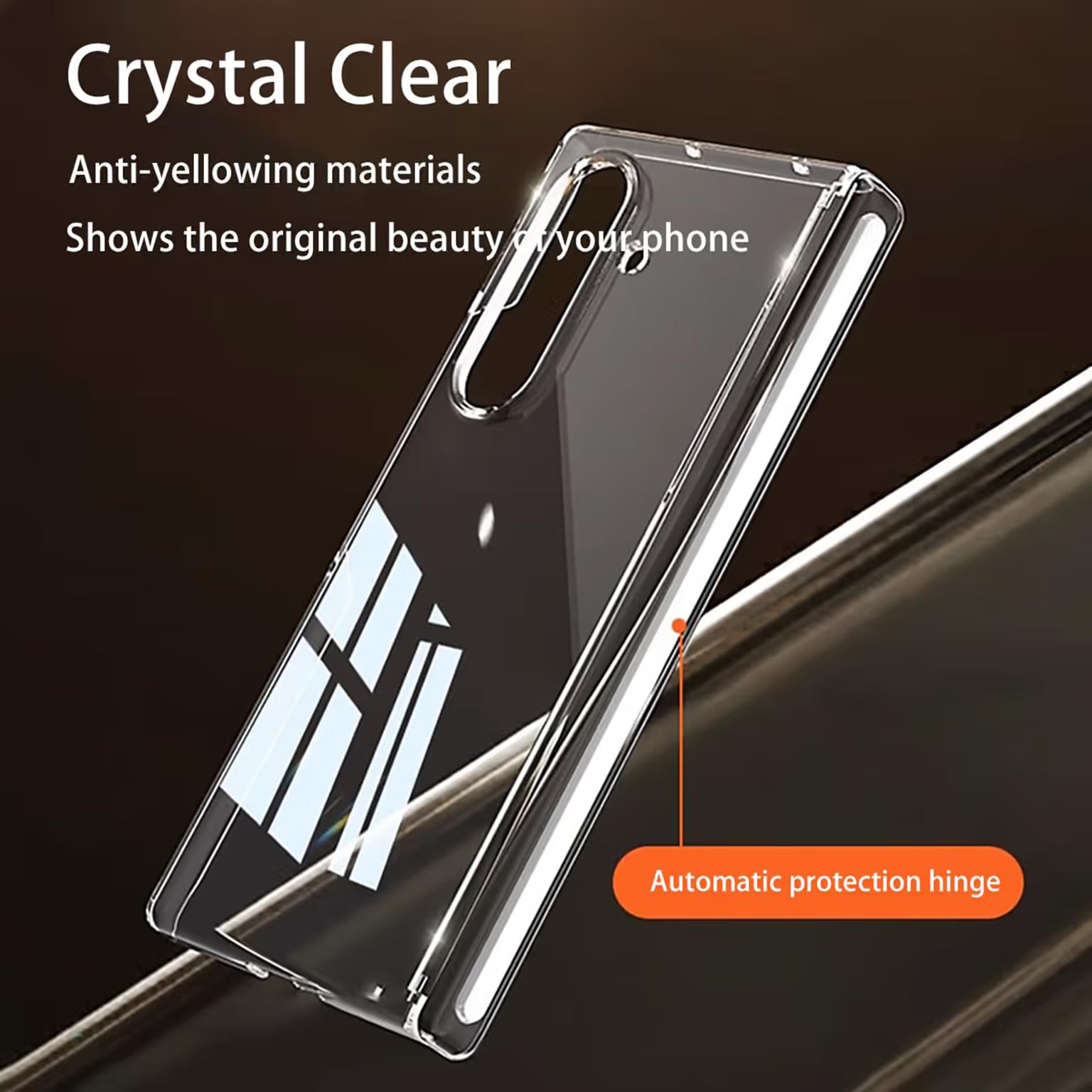 Crystal Clear Transparent Hard Case with Hinge Protection for Samsung Z Fold6