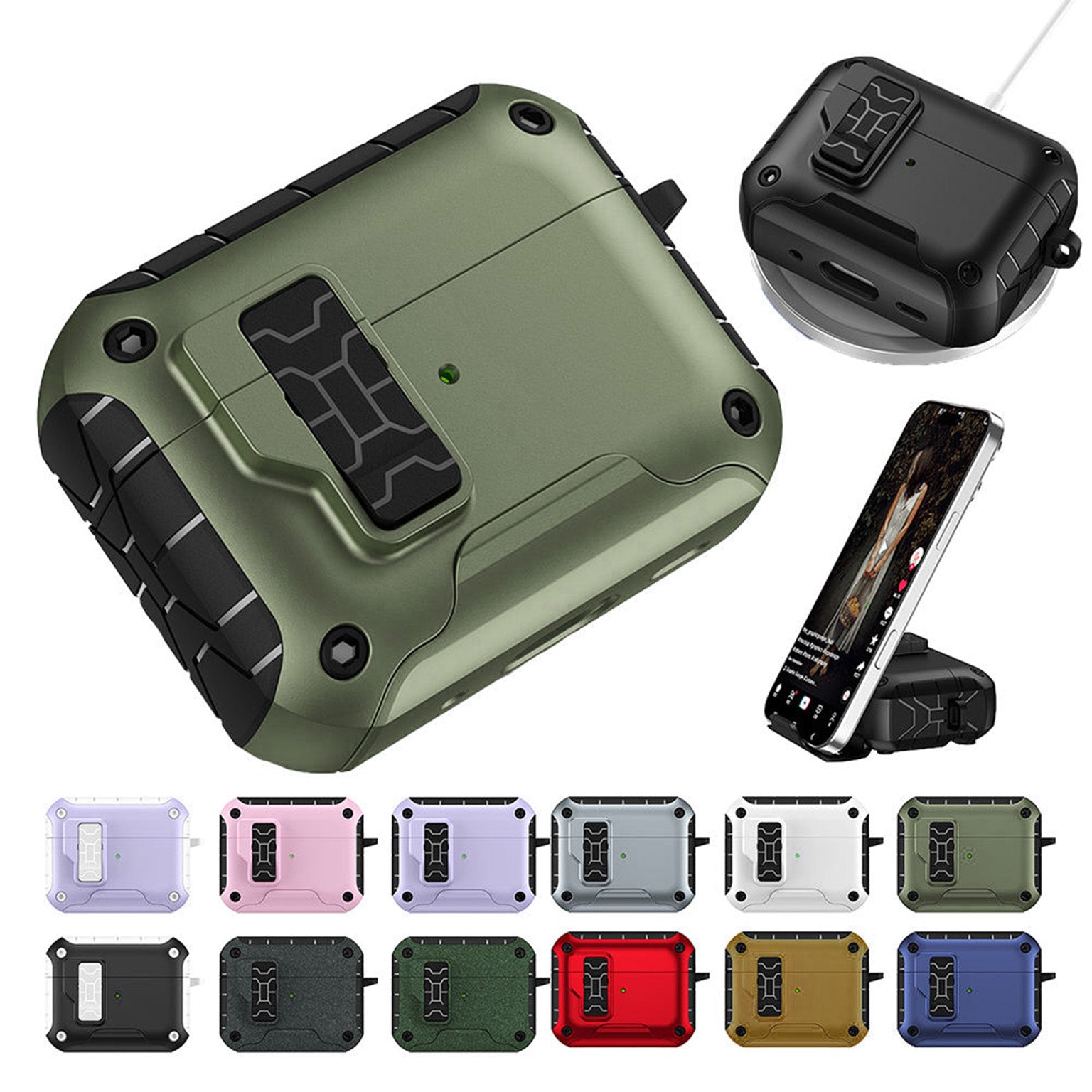 Dust-Proof Invisible Kickstand Magnetic Case with Switch Lock for Airpods Pro | Pro 2