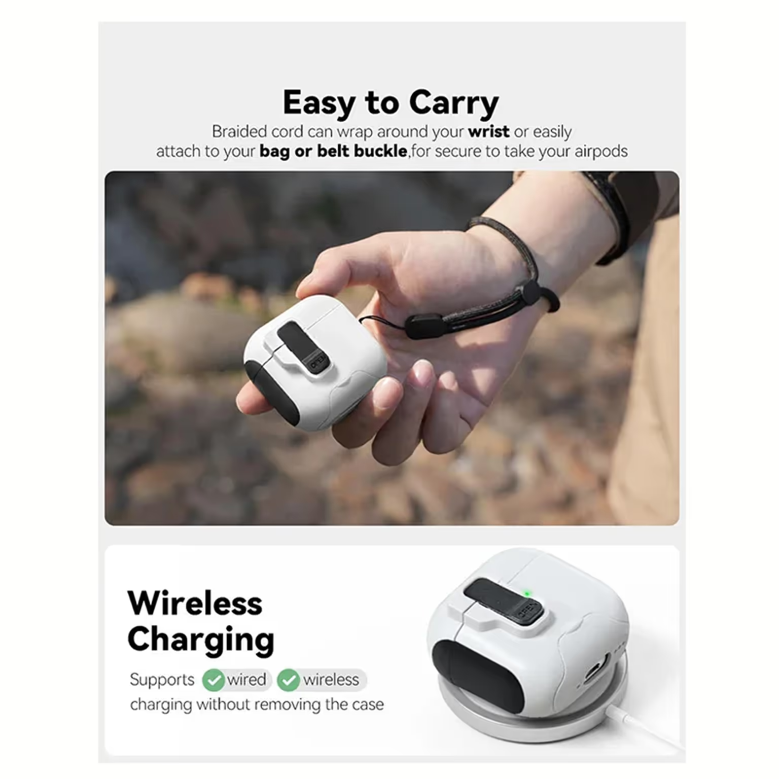 Automatic Pop-up Holder Earphone Case with Switch Lock for Airpods Pro | Pro 2